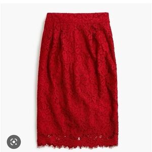 J. Crew Lace Pintuck Pencil Skirt